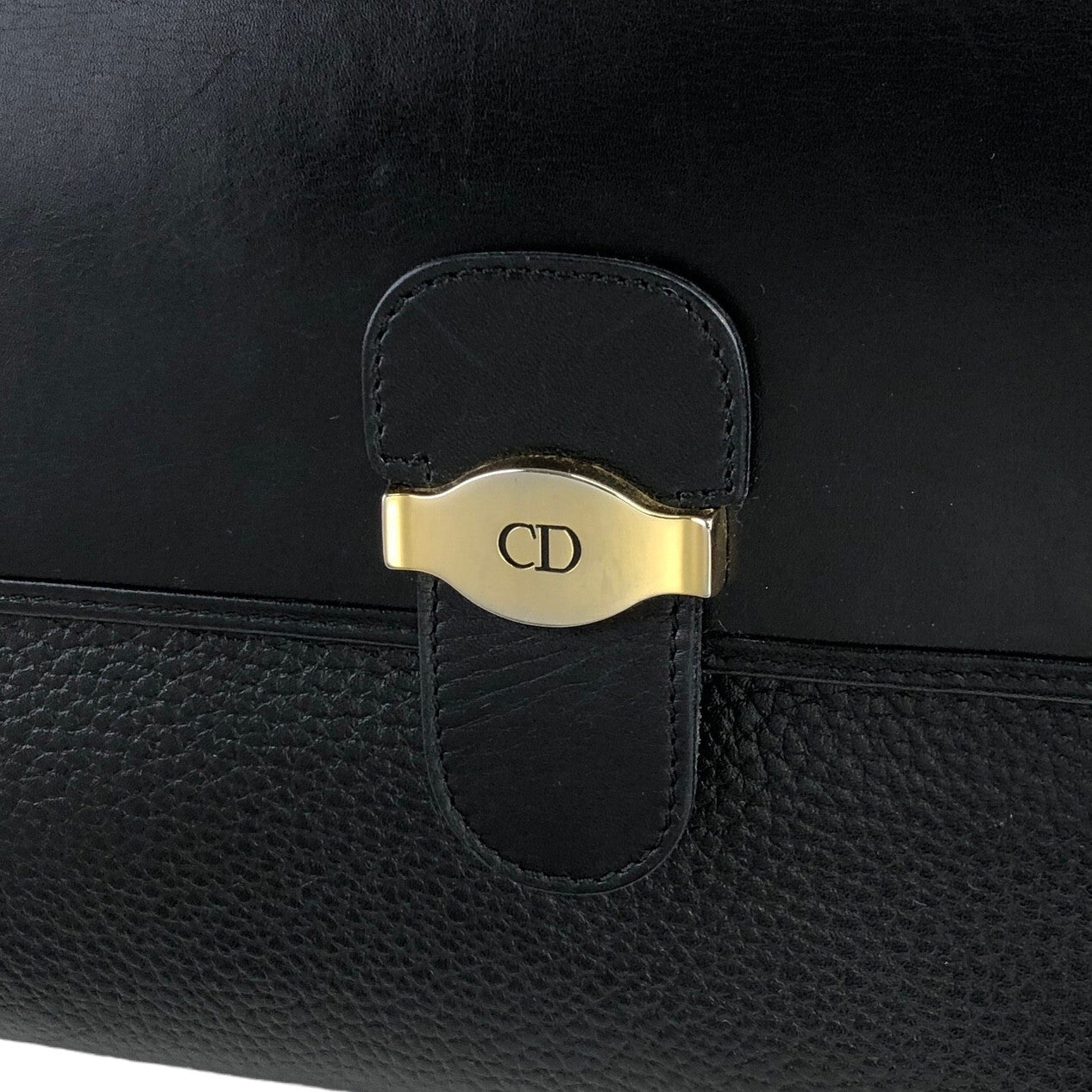 Christian Dior CD Logo Shoulder bag Black Vintage 343z6h