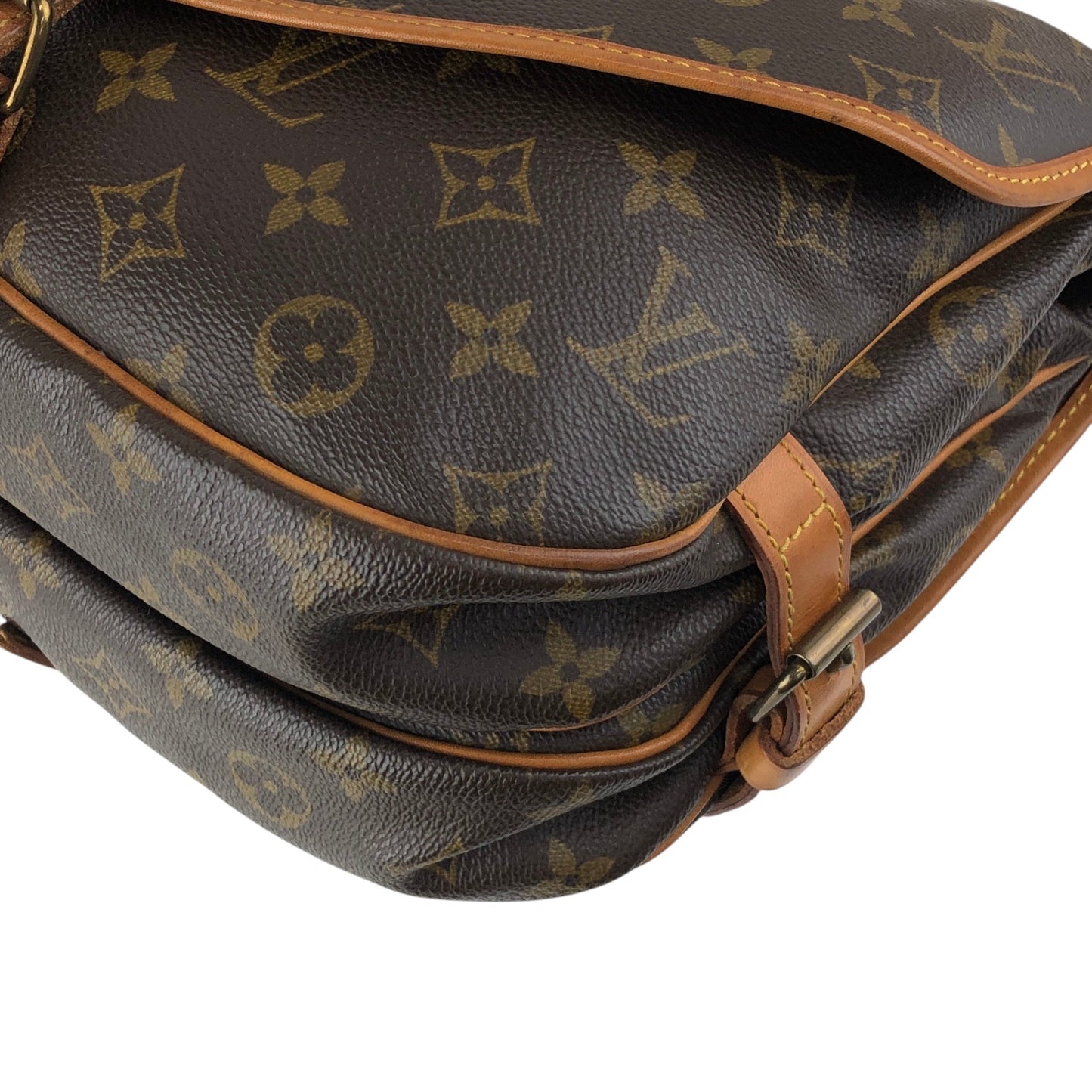 LOUIS VUITTON Monogram Shoulder bag Brown Vintage dzuvmj
