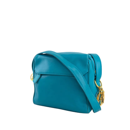 Christian Dior CD Logo Charm Crossbody Shoulder bag Blue Vintage faf6r2