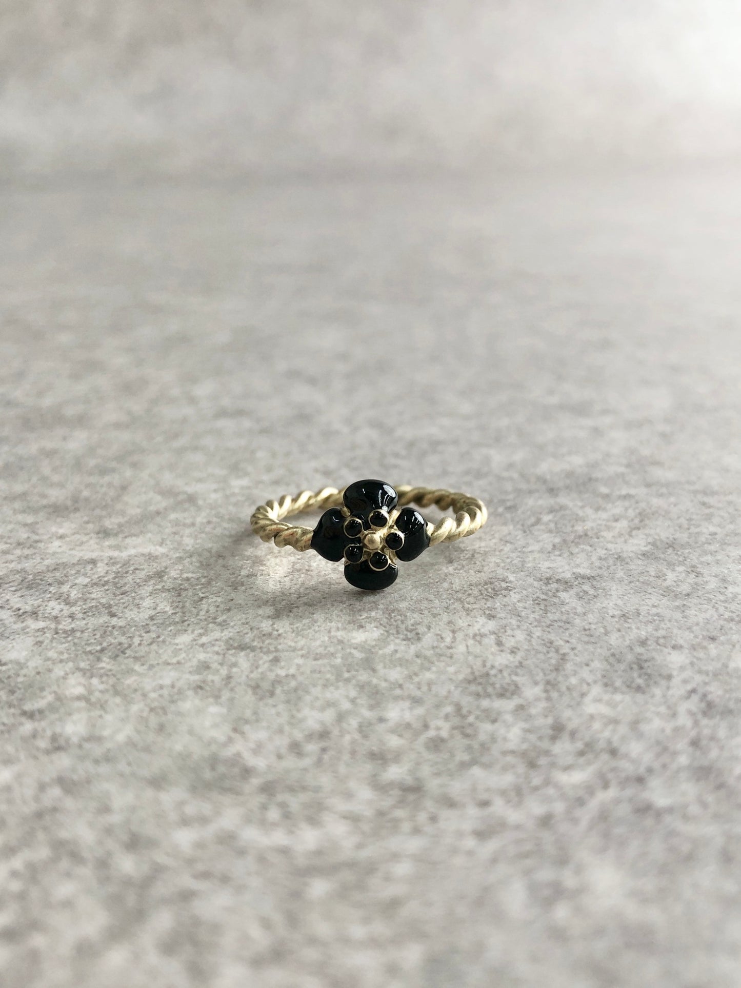 CHANEL Camellia Ring Gold Vintage 55upc6