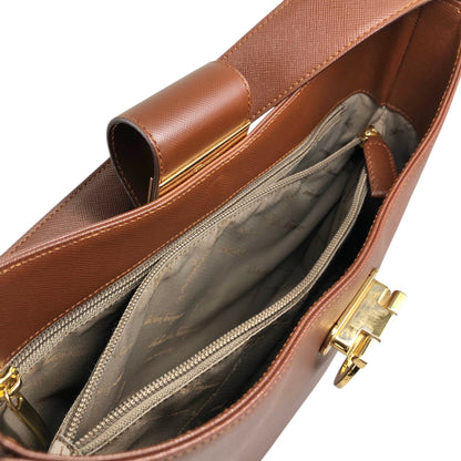 Salvatore Ferragamo Gancini Shoulder bag Brown Vintage xfdst7