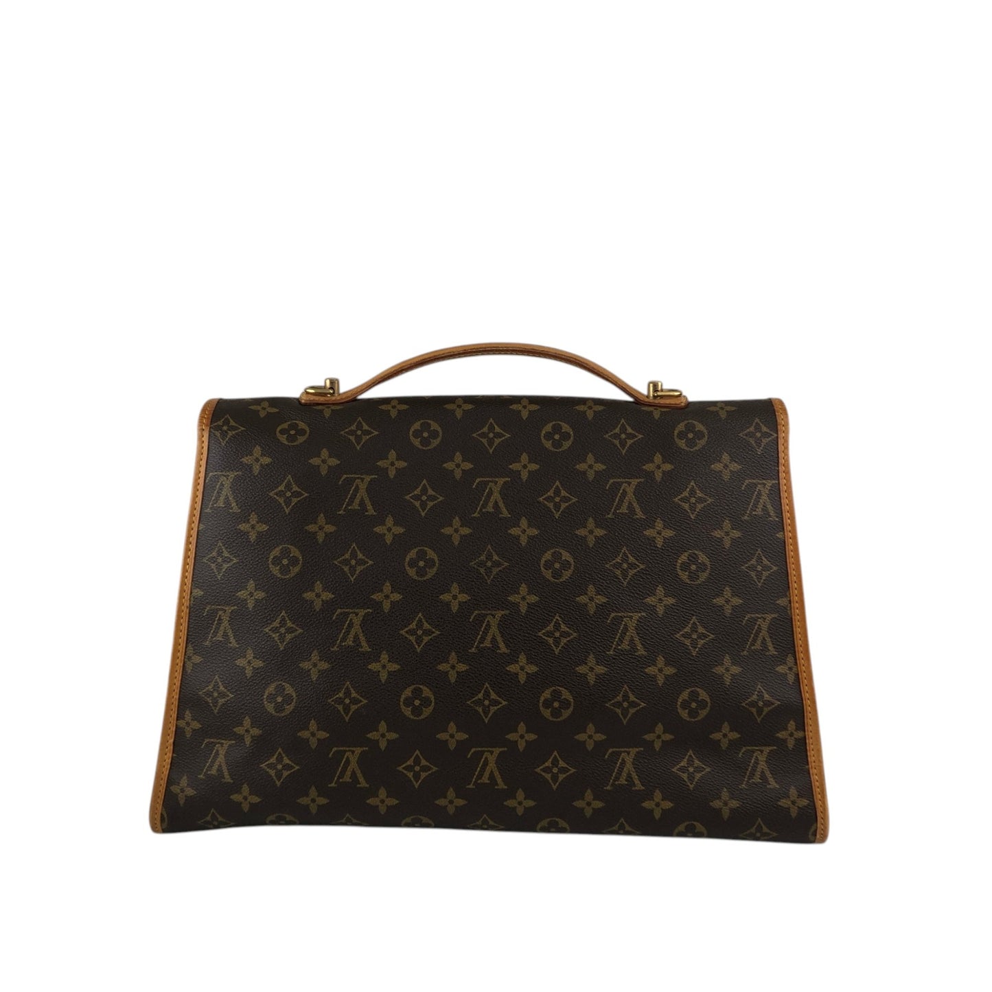 LOUIS VUITTON Monogram Front Buckle Two-way Handbag Shoulder bag Brown Vintage 5id2zj