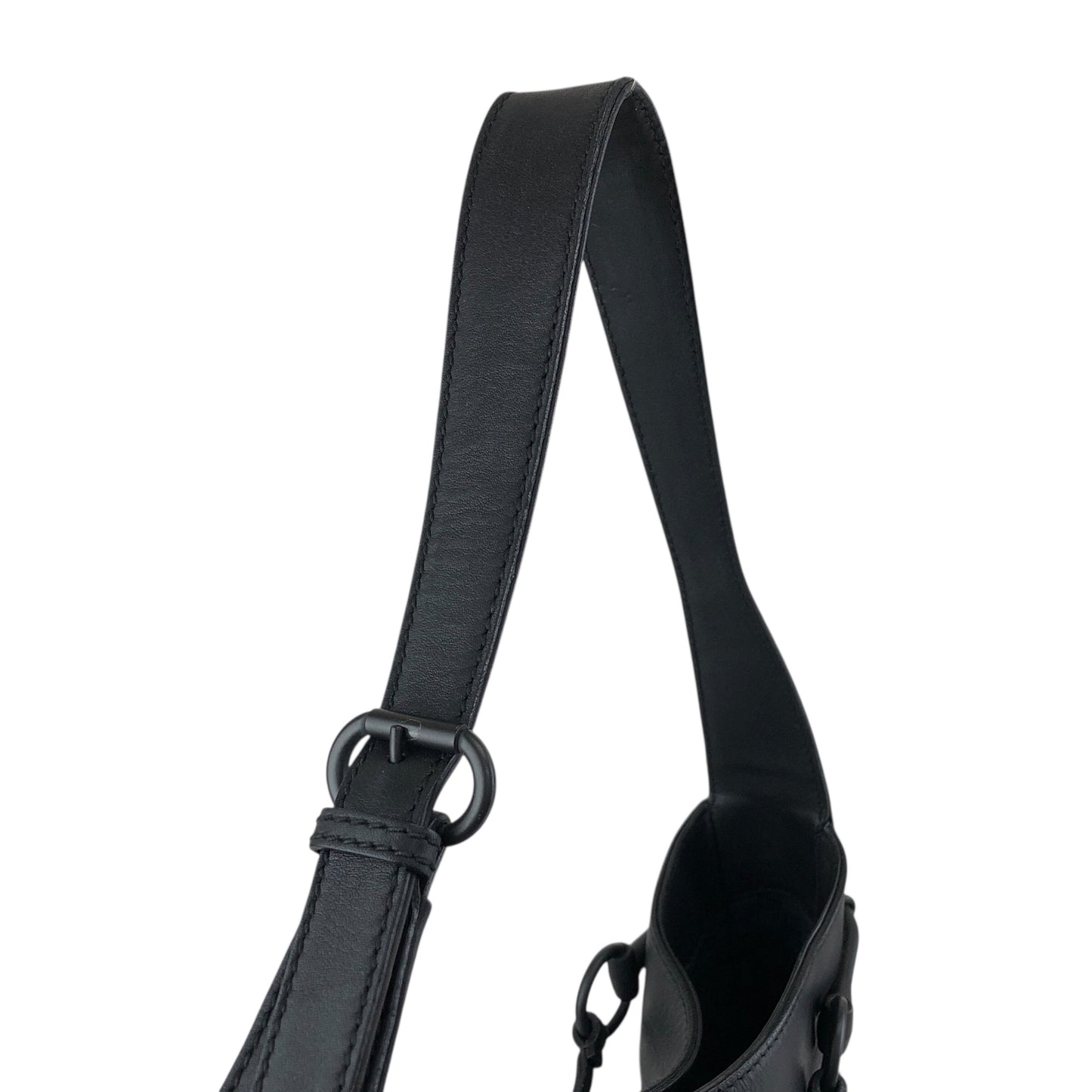 GUCCI Horse Bit Shoulder bag Hobobag Black Vintage s3x3cn