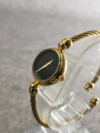 GUCCI Logo Bangle Quartz Watch Gold Vintage de3i84