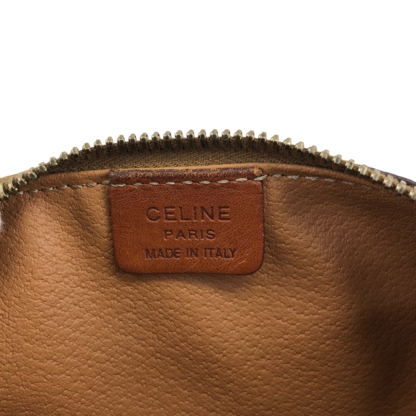 CELINE Macadam Blason Small Handbag Brown Vintage 2t2tek