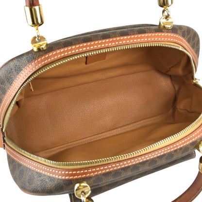 CELINE Macadam Blason Handbag Brown Vintage 623s5d