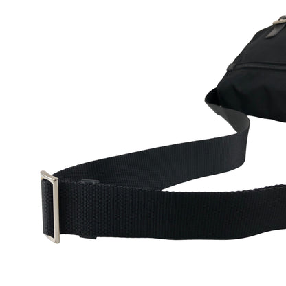 PRADA Tessueto Triangle Logo Shoulder bag Black Vintag vii5a2