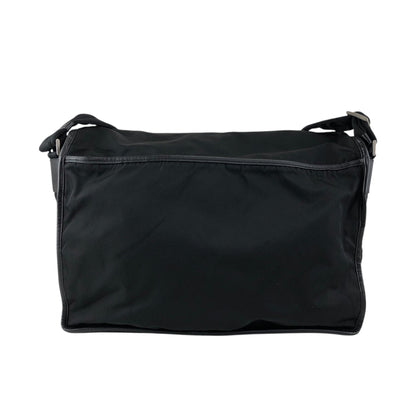 PRADA Tessuto Triangle Logo Front Buckle Shoulder bag Black Vintage n6kgte