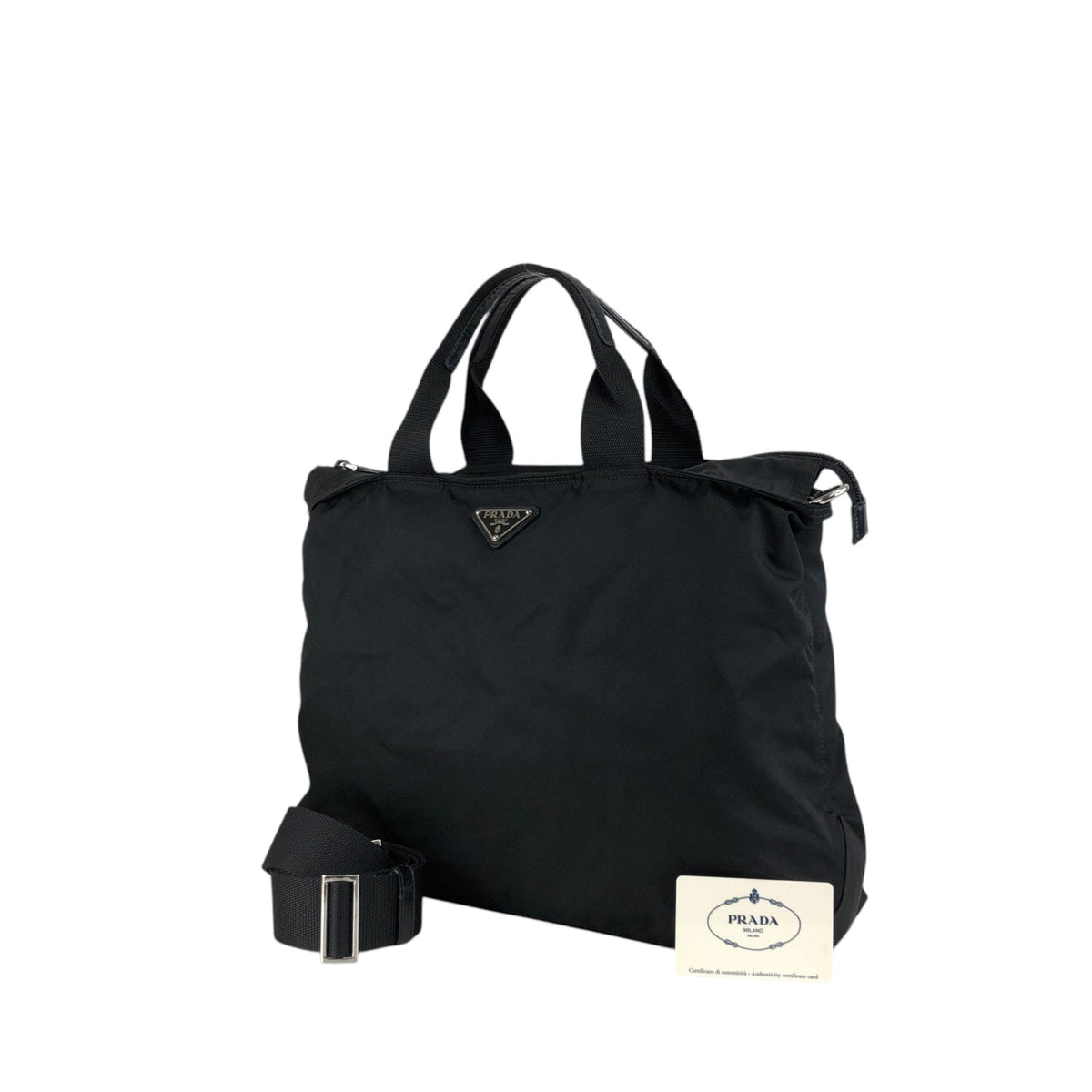 PRADA Tessuto Triangle Logo Two-way Totebag Shoulder bag Black Vintage zdgz8g