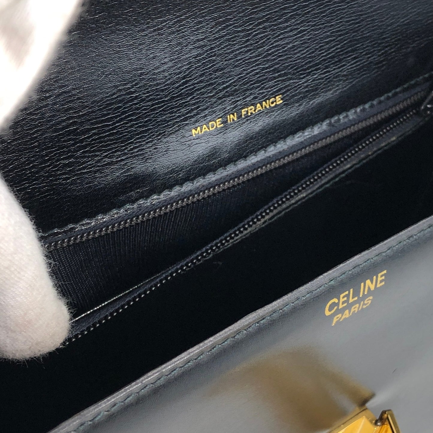 CELINE Horse Carriage Shoulder bag Black Vintage gr8nyt