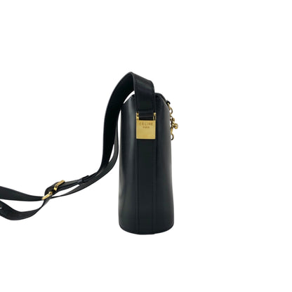 CELINE Circle Logo Shoulder bag Black Vintage x6z5t3