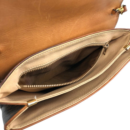 CELINE Macadam Blason Shoulder bag Brown Vintage emwcwc