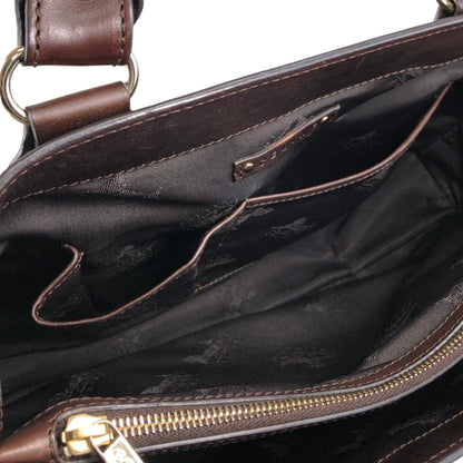 CELINE Horse Carriage Handbag Brown Vintage xsytb4