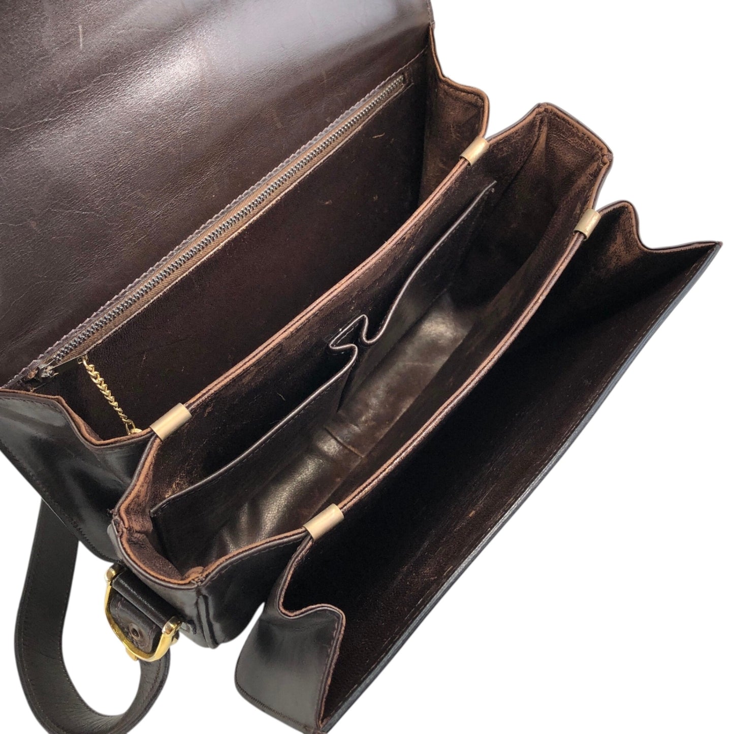 CELINE Horse Carriage Shoulder bag Brown Vintage 8kncfy