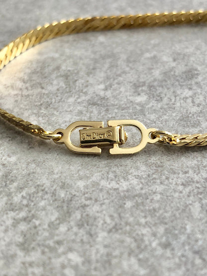 Christian Dior CD Logo Bracelet Gold Vintage jmr7w6