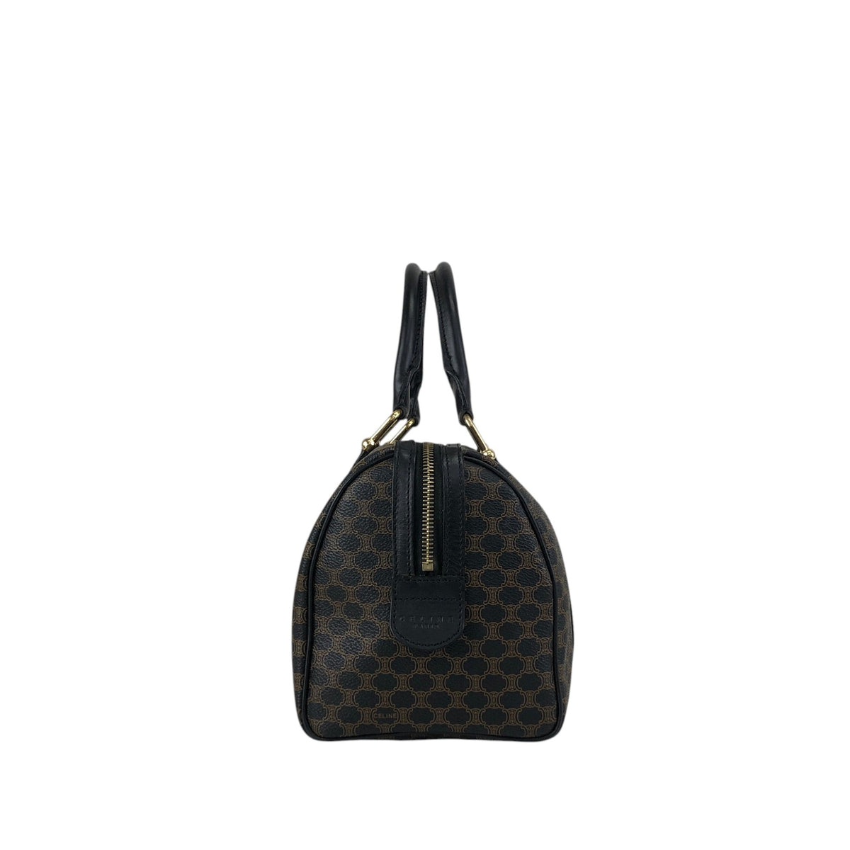 CELINE Macadam Blason Two-way Small Boston bag Shoulder bag Black Vintage anvhd8