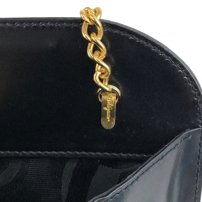Salvatore Ferragamo Gancini Chain Shoulder bag Black Vintage zhmyy2