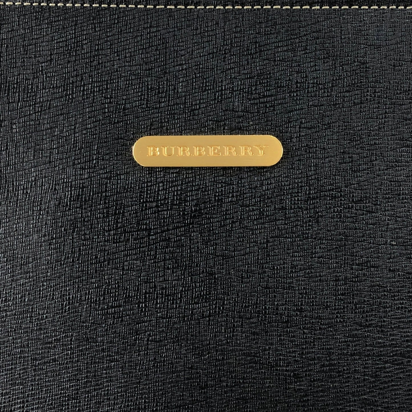 BURBERRY Logo Handbag Black Vintage i2msc4