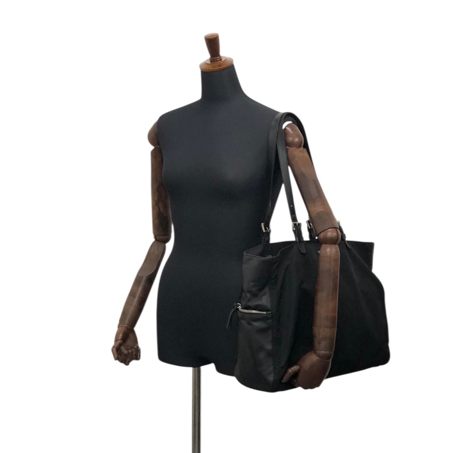 PRADA Tessuto Triangle Logo Handbag Black Vintage e52d78