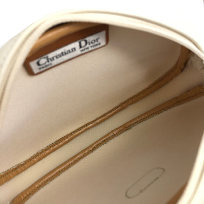 Christian Dior CD 標誌 PVC 皮革肩背包 白色 復古 6nm3gs 