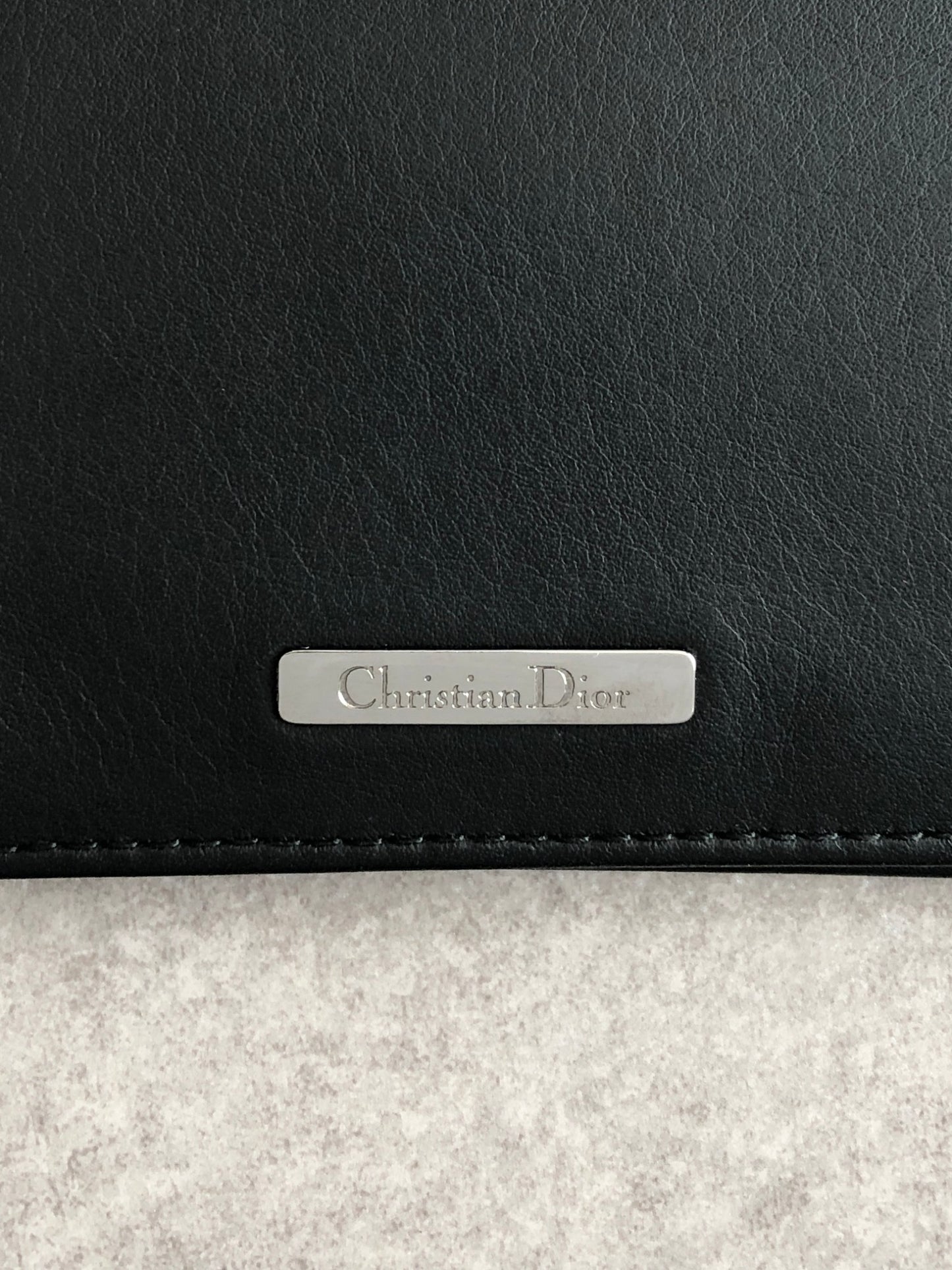 Christian Dior Logo Folded Wallet Black Vintage wafc3a
