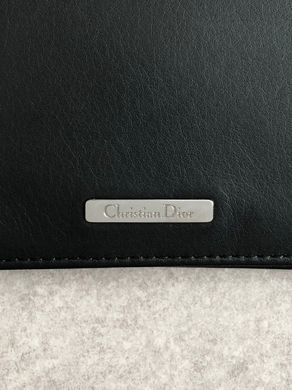 Christian Dior Logo Folded Wallet Black Vintage wafc3a