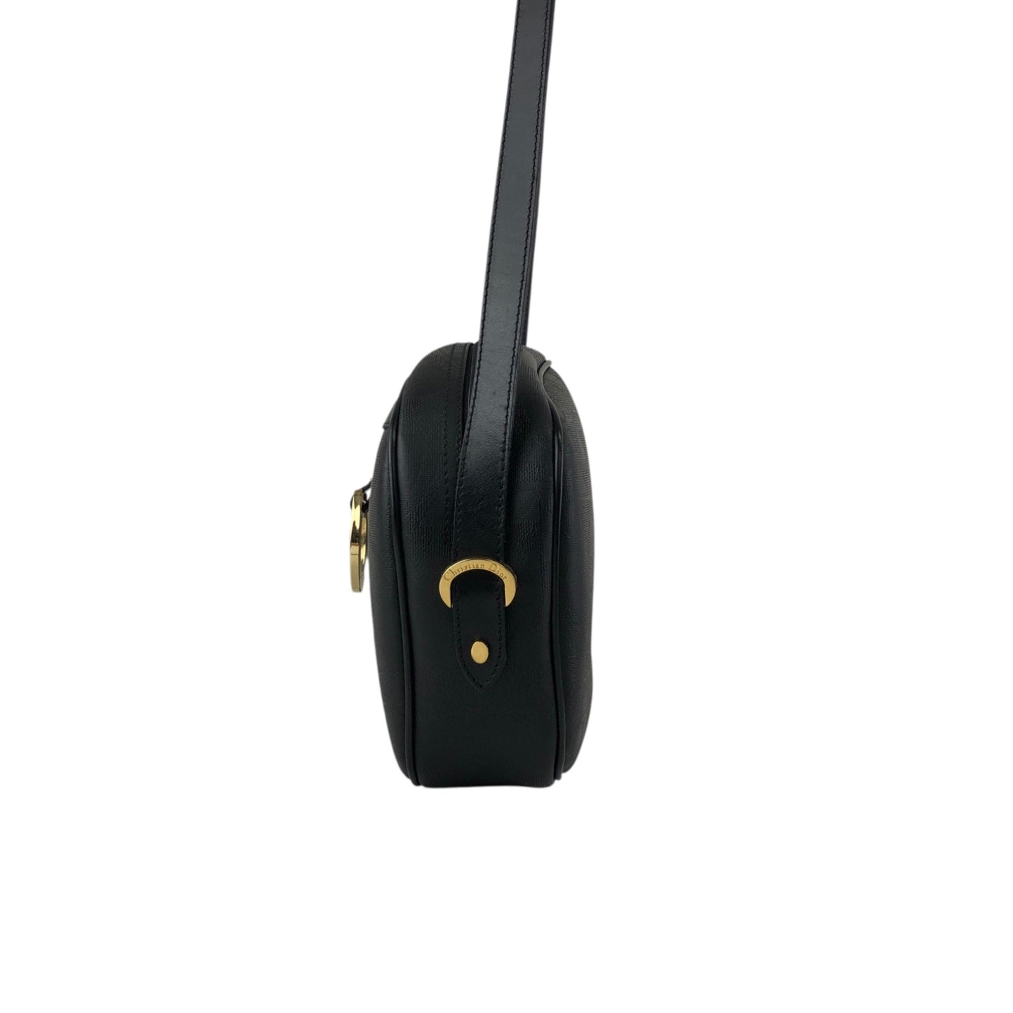 Christian Dior Trotter Round Shoulder bag Black Vintage texmwr