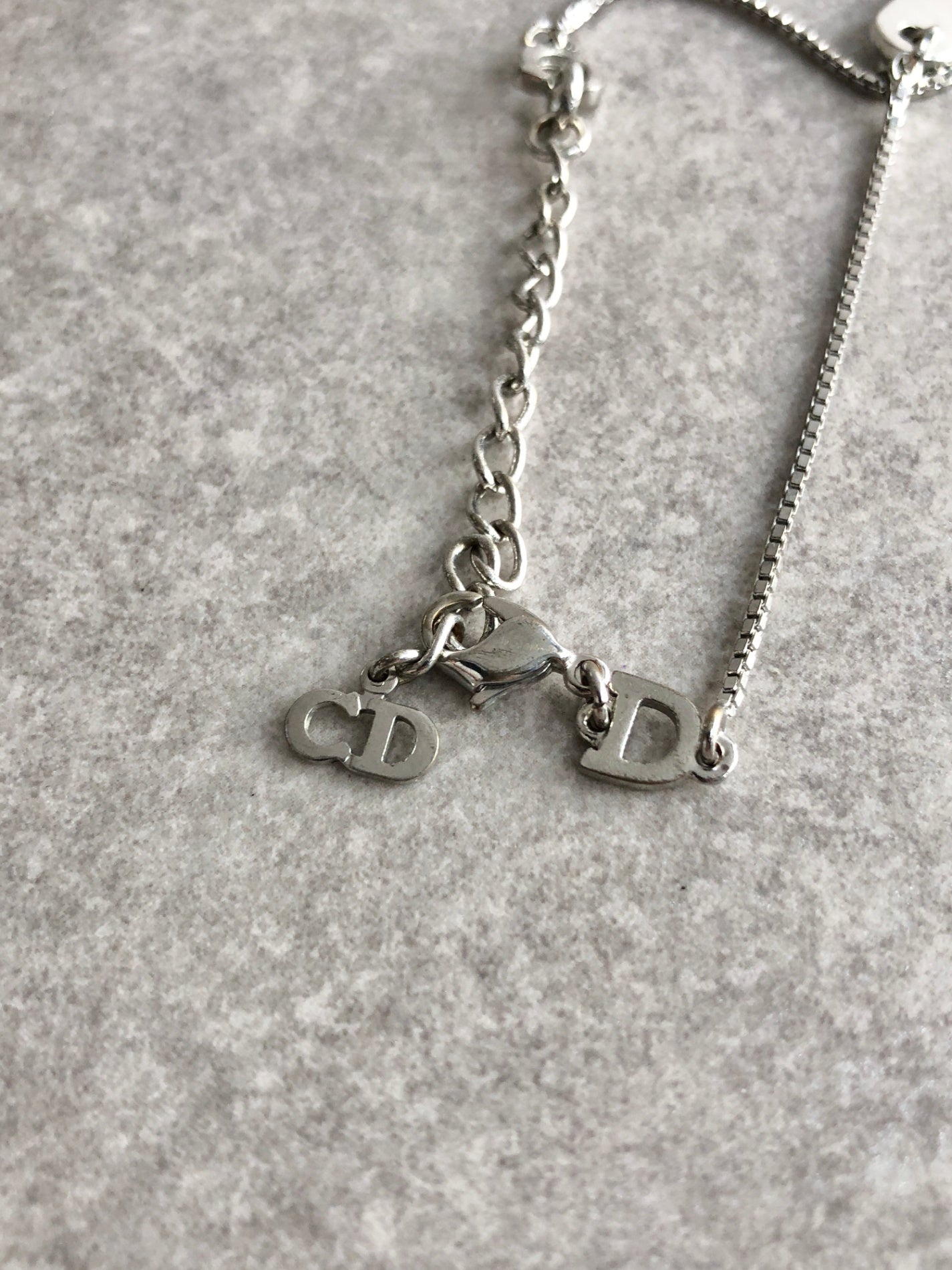Christian Dior Logo Bracelet Silver Vintage 8dz8ti