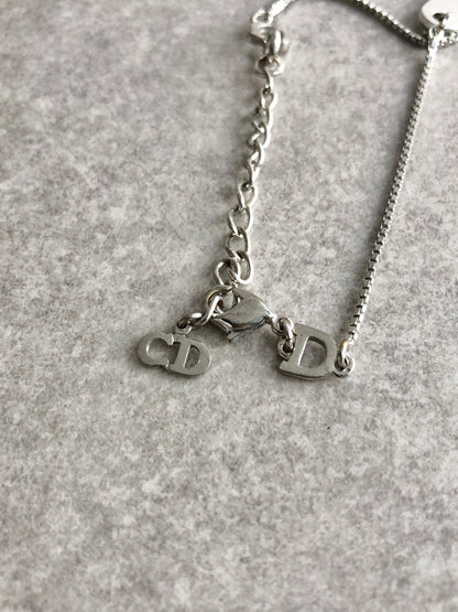 Christian Dior Logo Bracelet Silver Vintage 8dz8ti