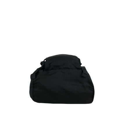 PRADA Tessuto Triangle Logo Front Buckle Backpack Black Vintage ynp78c