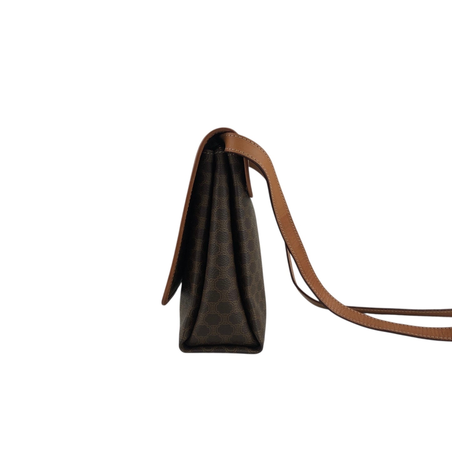 CELINE Macadam Blason Shoulder bag Brown Vintage fchn4d