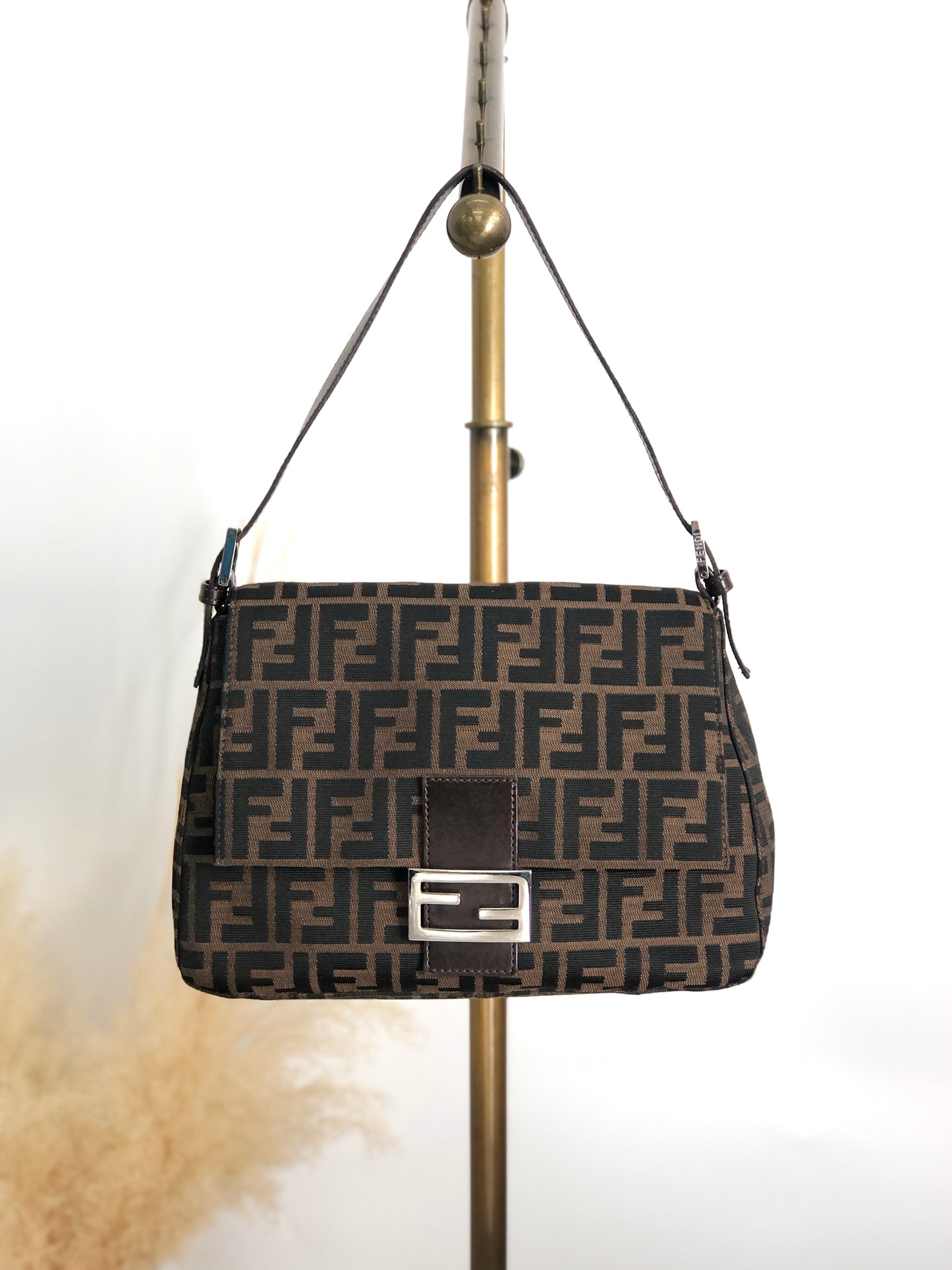 FENDI Zucca Mamma Baguette Shoulder bag Brown Vintage rj4ghi
