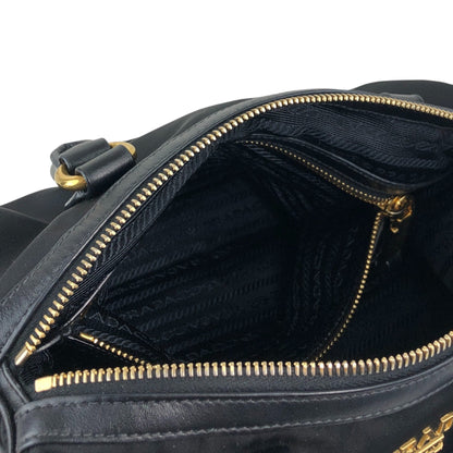 PRADA Logo Two-way Boston bag Shoulder bag Black Vintage 76zjdy