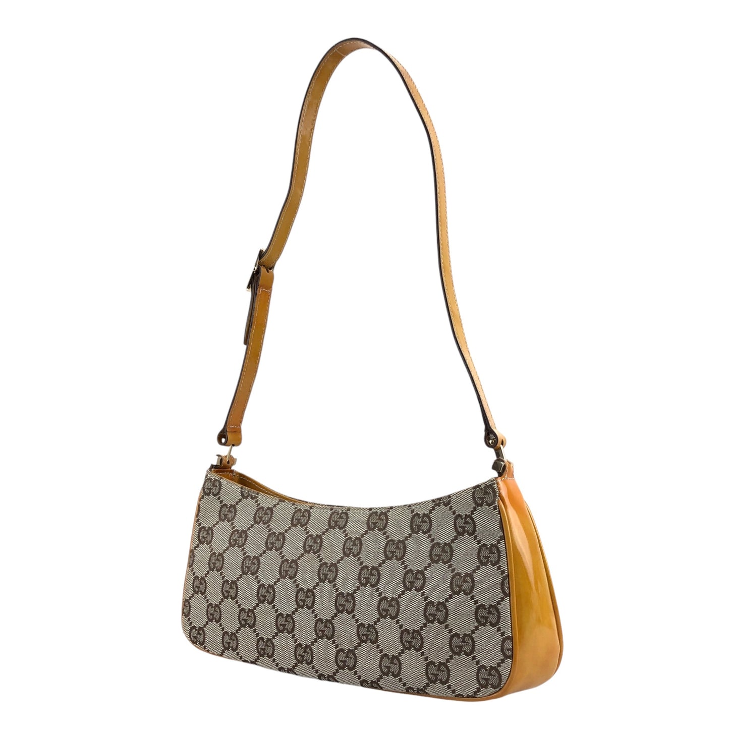 GUCCI GG Canvas Handbag Hobobag Brown Vintage ywkjbz