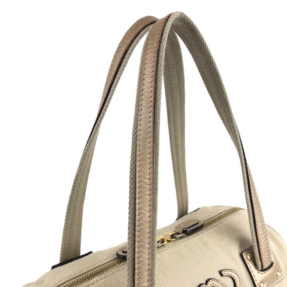 LOEWE Anagram Small Boston bag Handbag Beige Vintage educhp