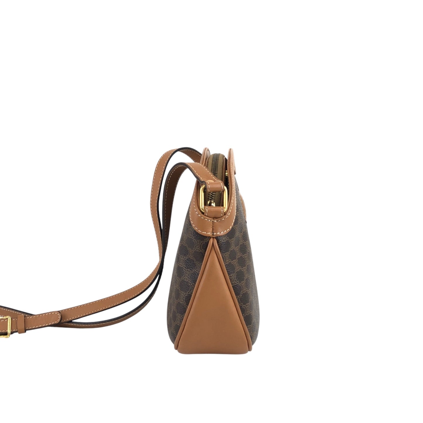 CELINE Macadam Blason Shoulder bag Brown Vintage gyf3yb