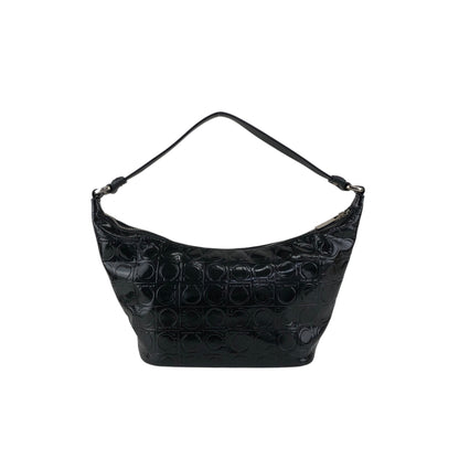Salvatore Ferragamo Gancini Handbag Black Vintage 46khvf