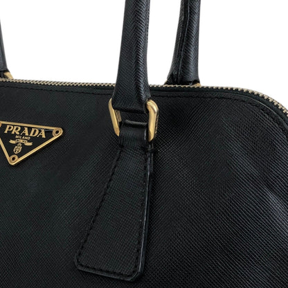 PRADA Triangle Logo Handbag Black Vintage wxkttk