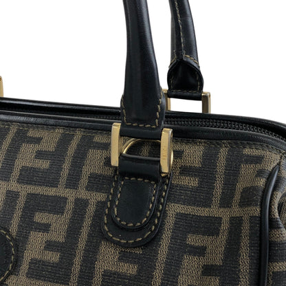 FENDI Zucca Logo Small Boston bag Handbag Black Vintage cf6xpb