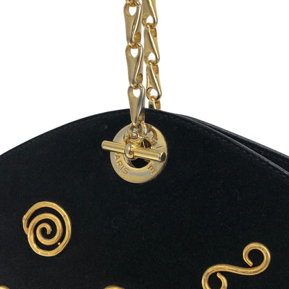 CELINE Chain Shoulder bag Black Vintage a7wb8n