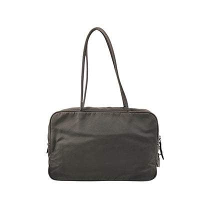 PRADA Tessuto Triangle Logo Totebag Gray Vintage 687jiy