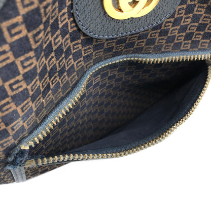 GUCCI Logo Pattern Suede Leather Totebag Black Vintage fpsx8s