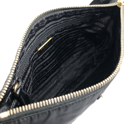 PRADA 三角形標誌單肩包 黑色 復古 st38ni