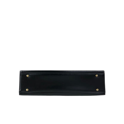 Yves Saint Laurent Logo Charm Handbag Black Vintage 7mza73