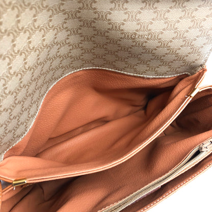 CELINE Macadam Blason Front Buckle Shoulder bag Beige Vintage 8dxnnc