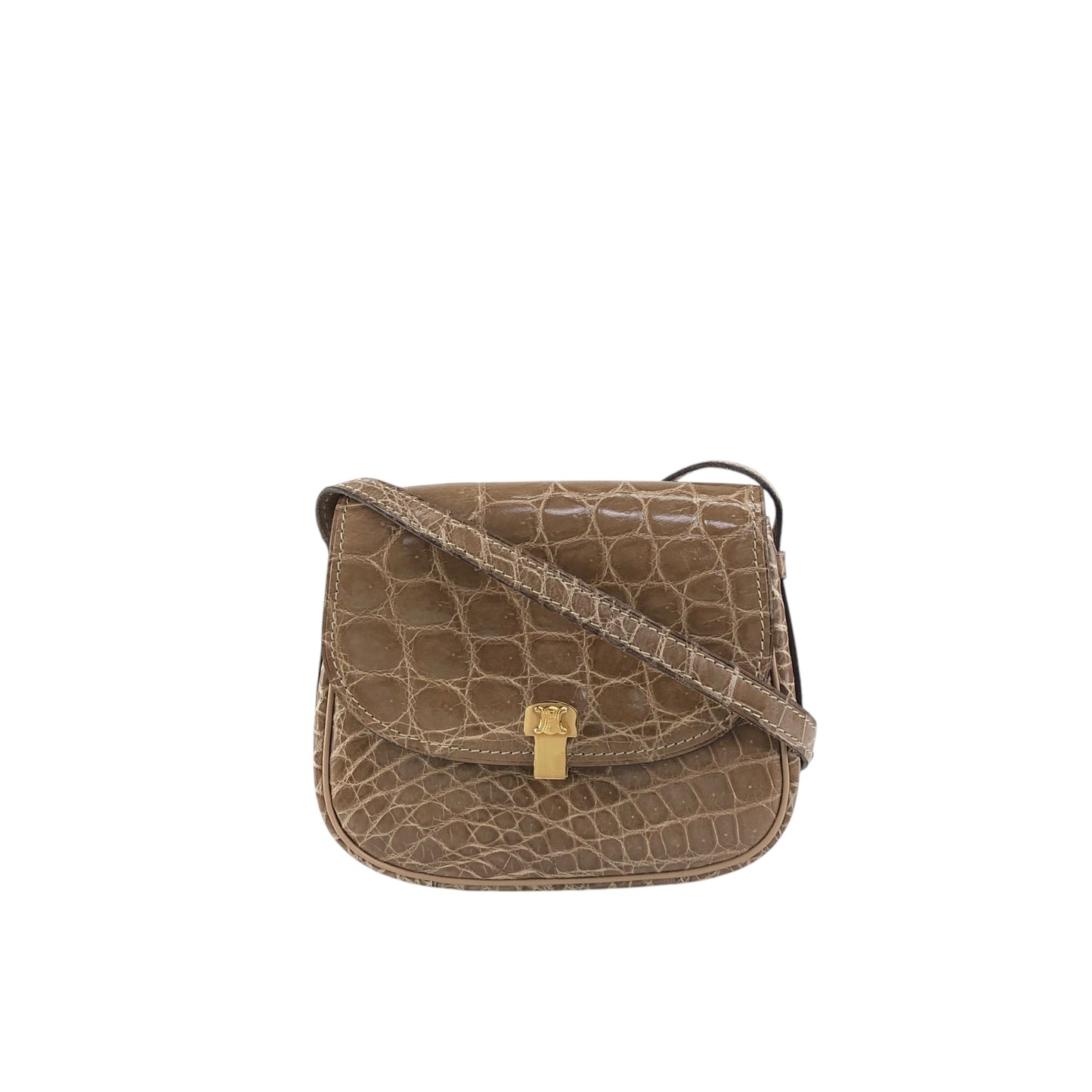 CELINE Blason Shoulder bag Brown Vintage 8xy6kp