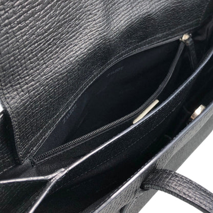 LOEWE Logo Embossed Front Pocket Handbag Black Vintage kmkg4n