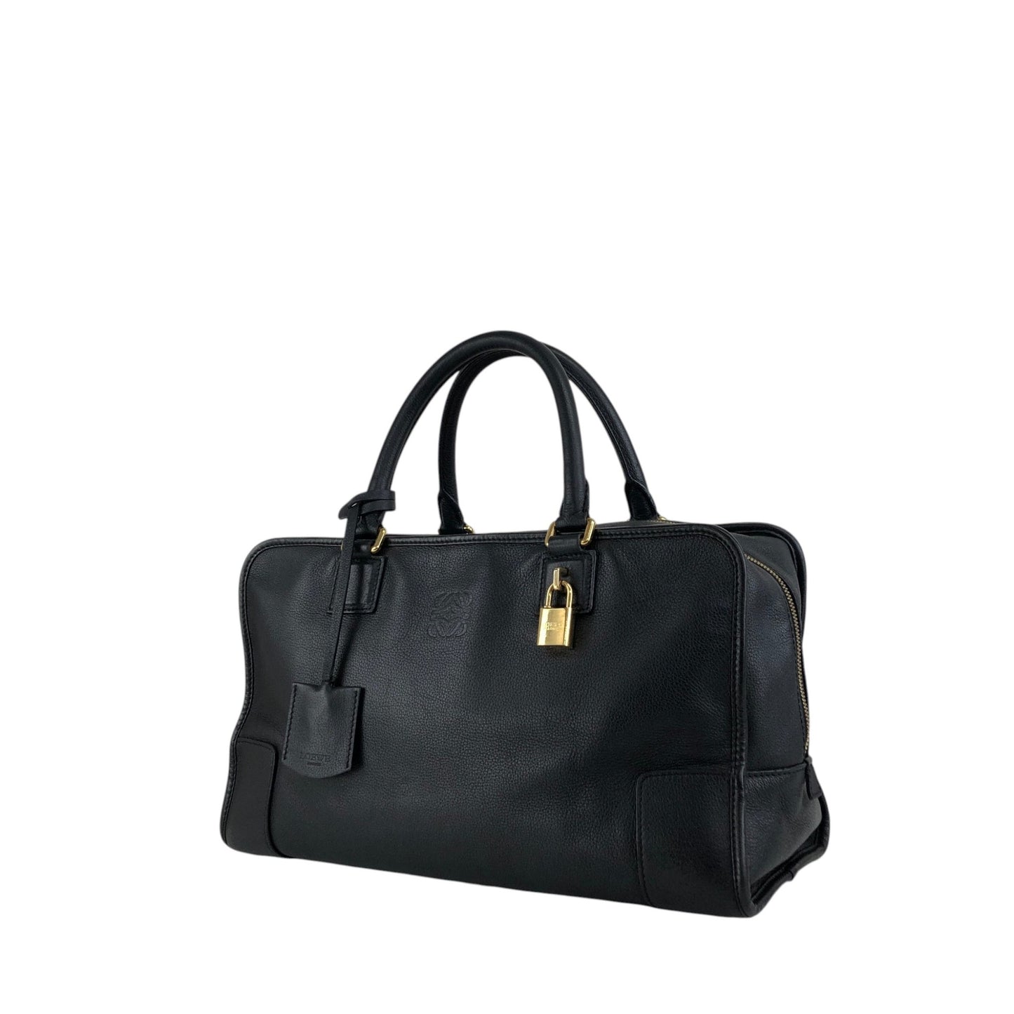 LOEWE Amazona Anagram Small Boston bag Handbag Black Vintage 8itnhz