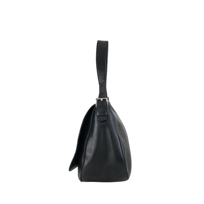 PRADA Logo Front Buckle Shoulder bag Hobobag Black Vintage m5w8bc