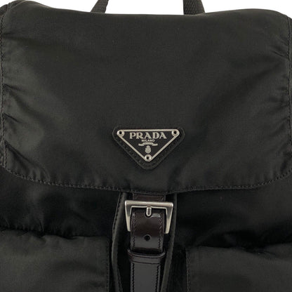 PRADA Tessuto Triangle Logo Double Pocket Backpack Khaki Vintage kyhxt3